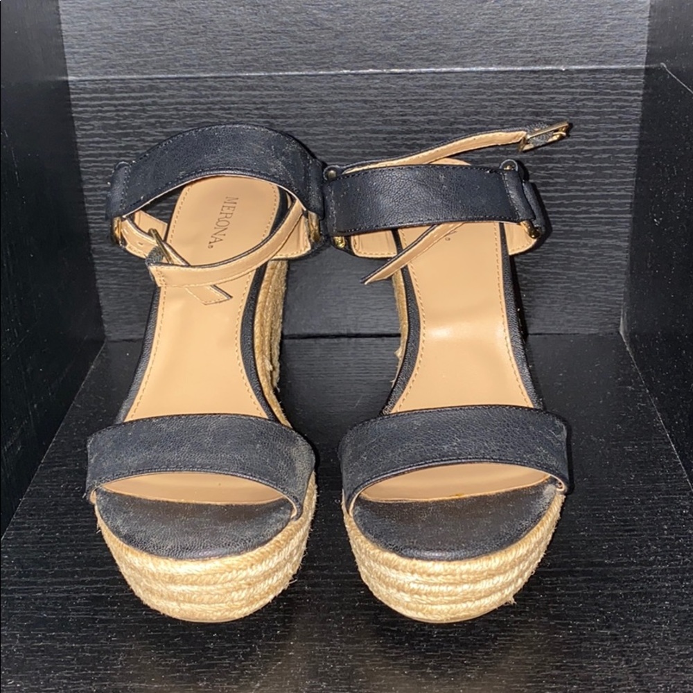 Black Verona wedges